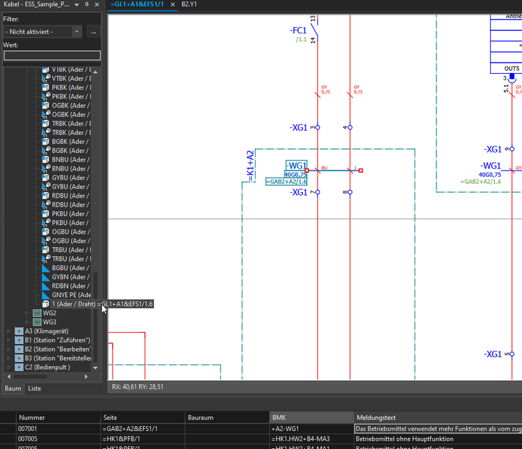 Screenshot Cable EES Sample