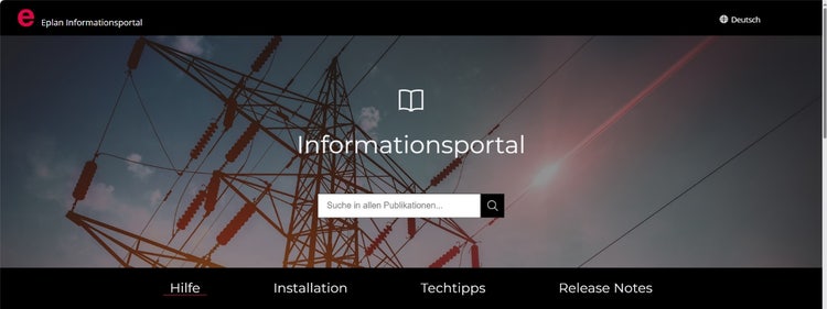 Screenshot Eplan Informationsportal